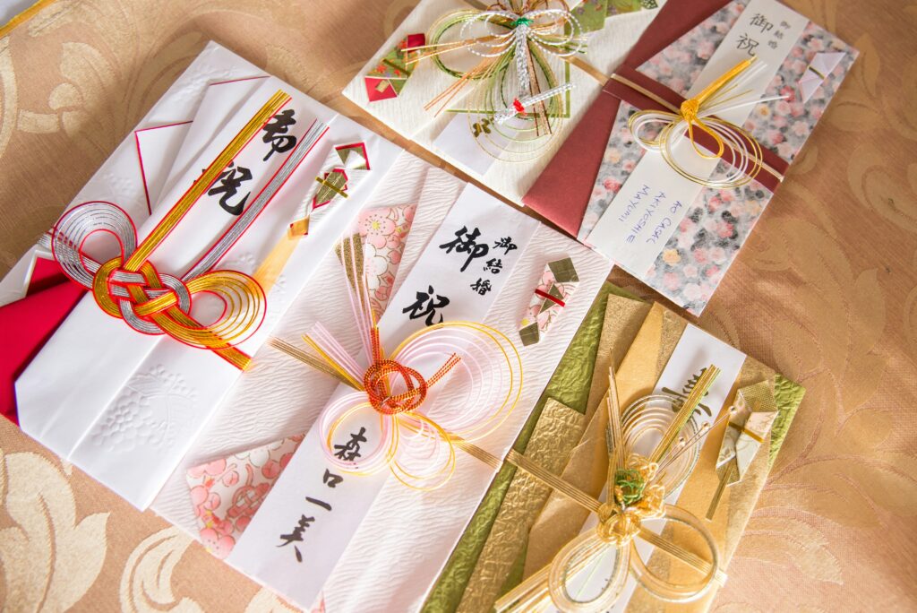 Elegantly wrapped Japanese gift boxes